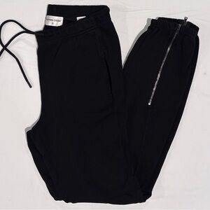 Cotton Citizen 100% Cotton Zip Ankle Black Joggers - Small